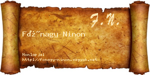 Fónagy Ninon névjegykártya